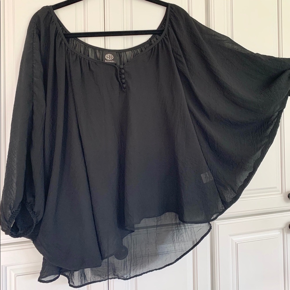 Woman’s Black Sheer Blouse